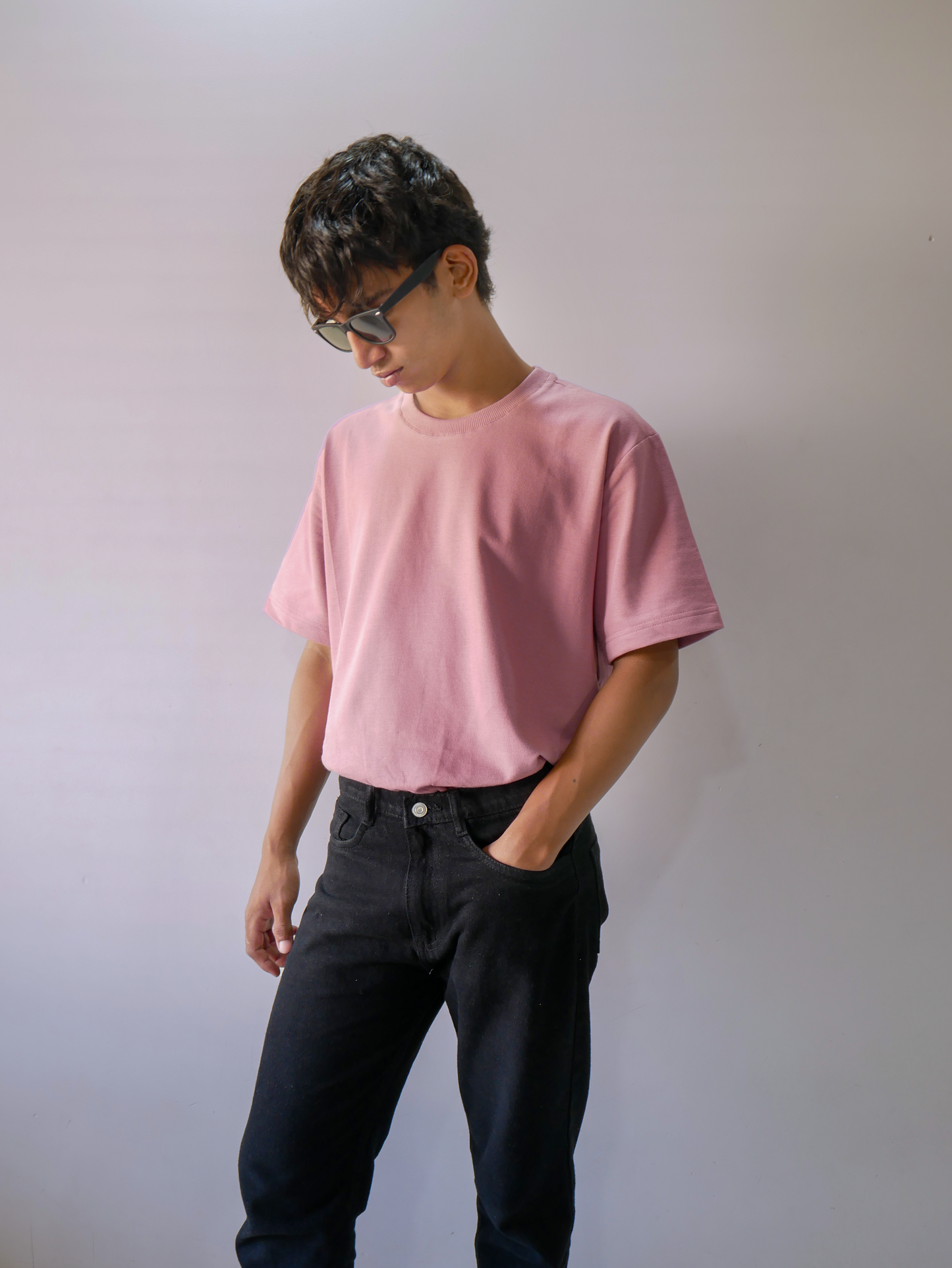 Rose Pink Color Regular Fit T-shirt