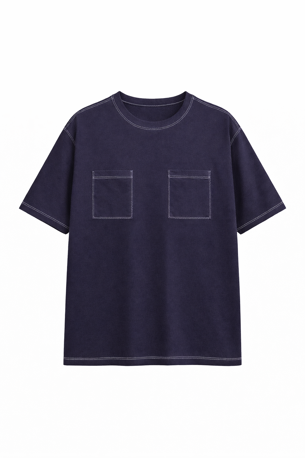 Mood Indigo Oversized T-Shirt with Contrast Stitch