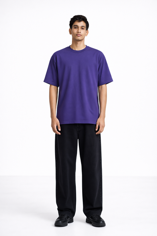 Purple Bamboo Cotton Regular Fit T-shirt