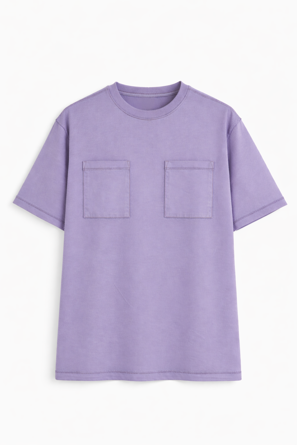 Light Lavender Oversized T-shirt with Contrast Stich
