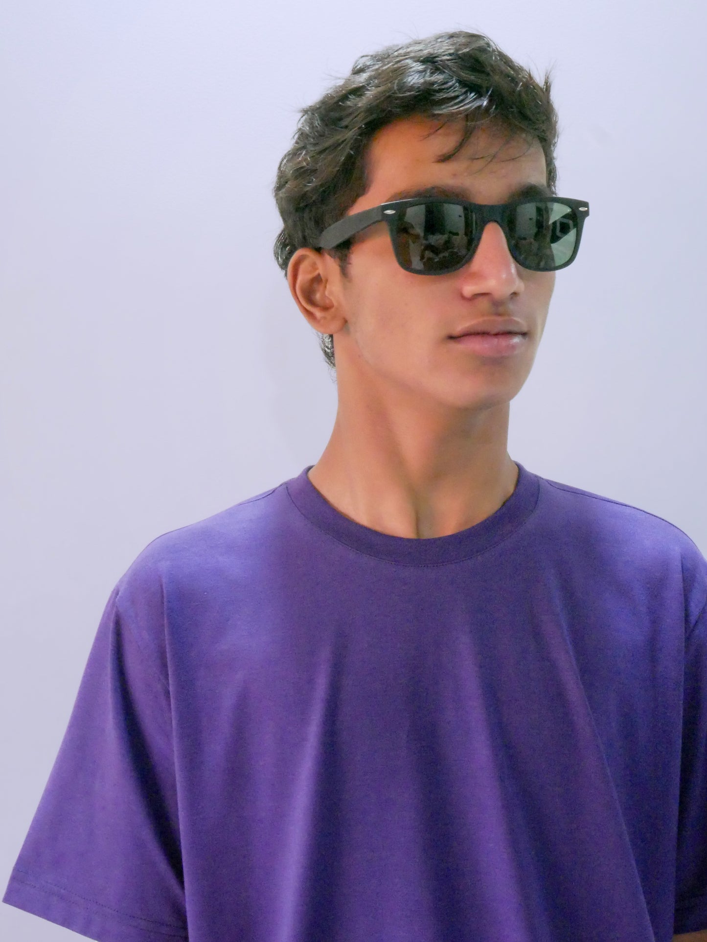 Purple Bamboo Cotton Regular Fit T-shirt