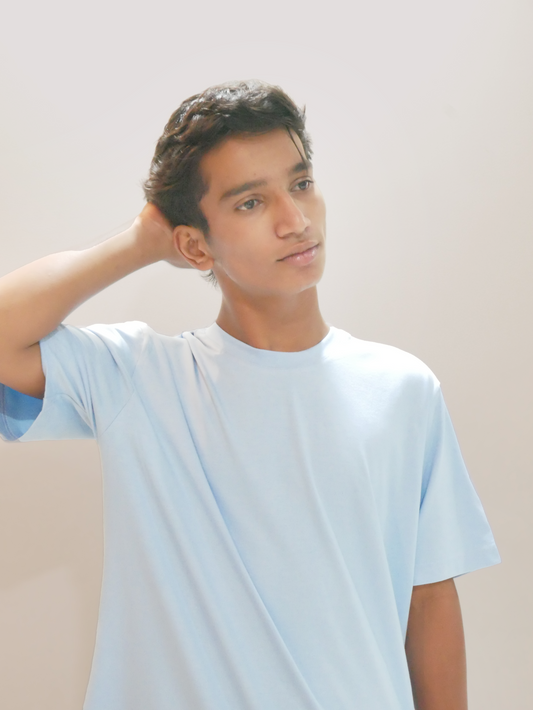 Light Blue Bamboo Cotton Regular Fit T-shirt