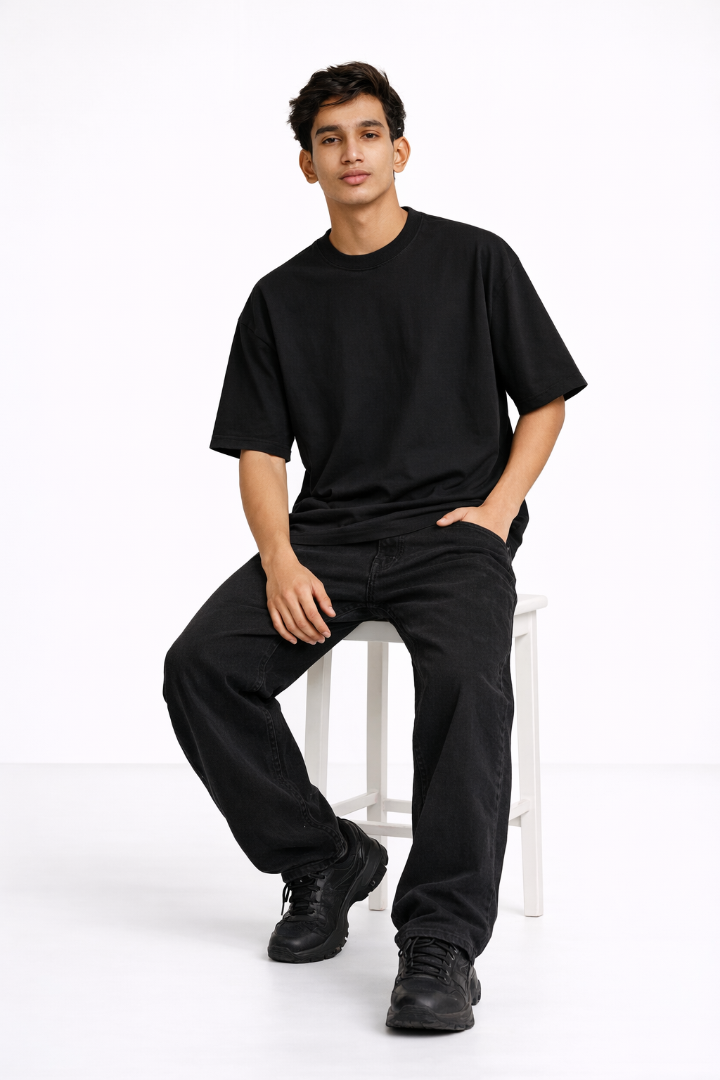 Black Oversized Bamboo Cotton T-Shirt