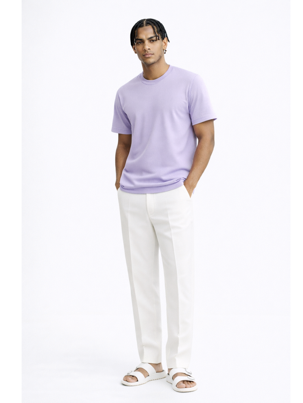 Lilac Bamboo Cotton Regular Fit T-shirt