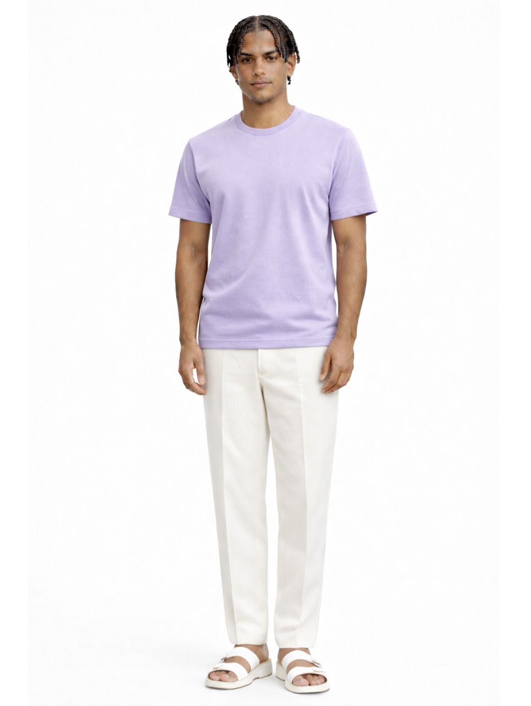 Lilac Bamboo Cotton Regular Fit T-shirt