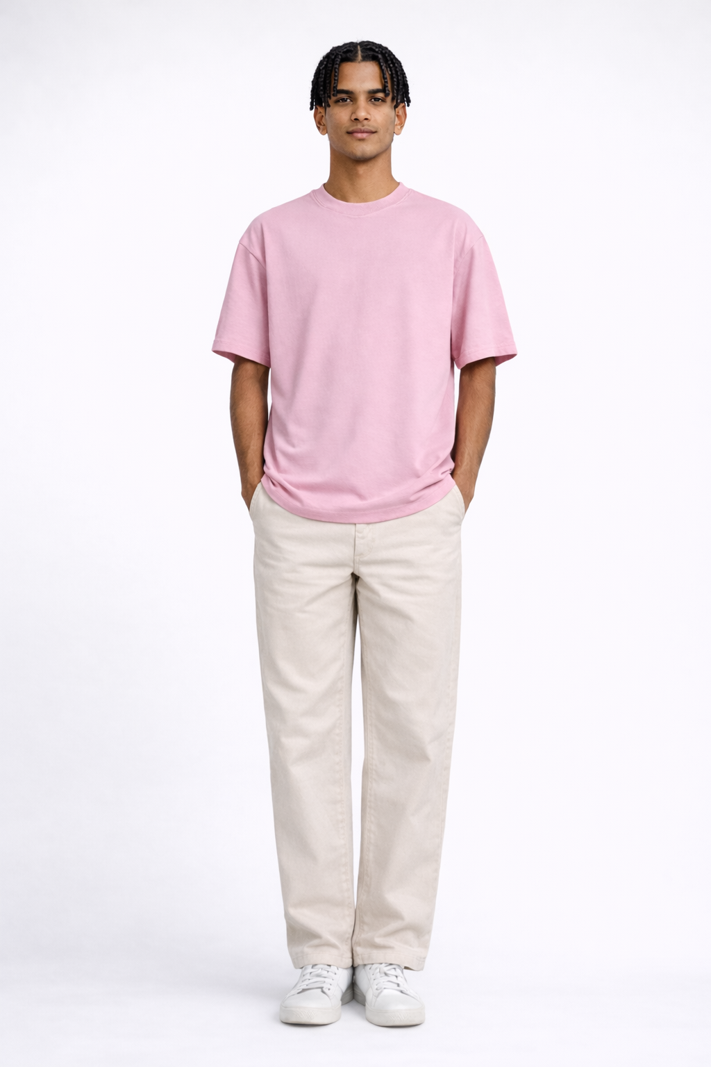 Rose Pink Color Regular Fit T-shirt