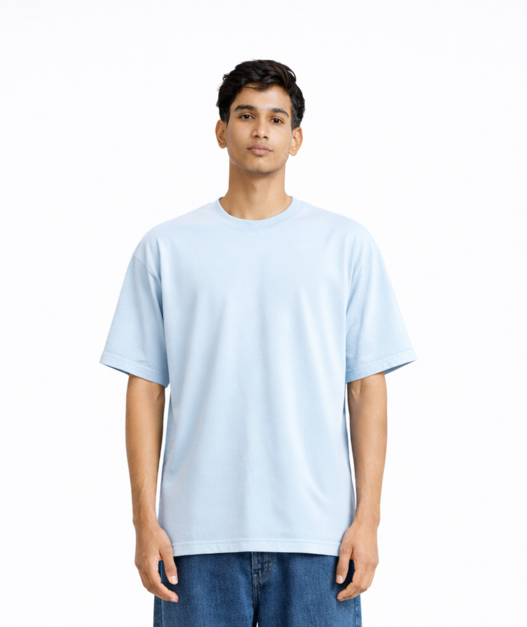 Light Blue Bamboo Cotton Regular Fit T-shirt