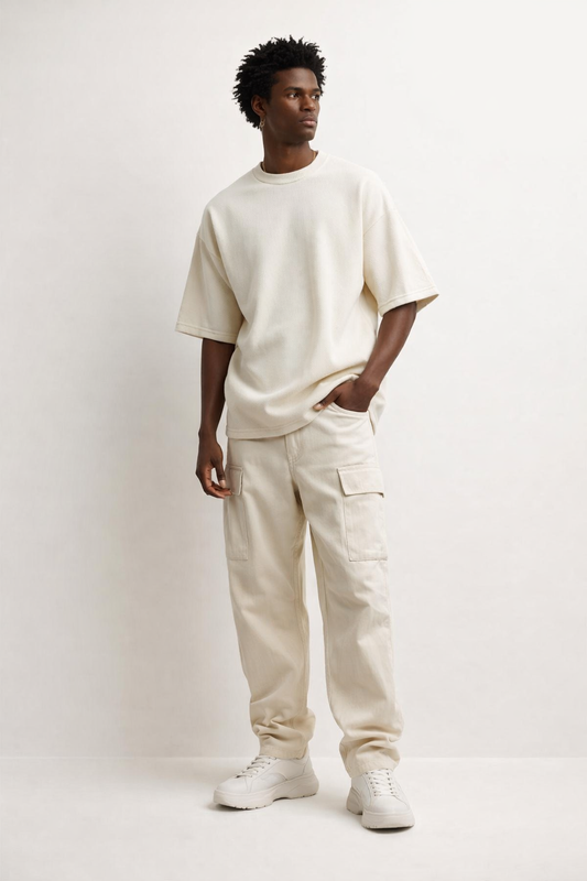 Ivory Oversized French Terry Tee