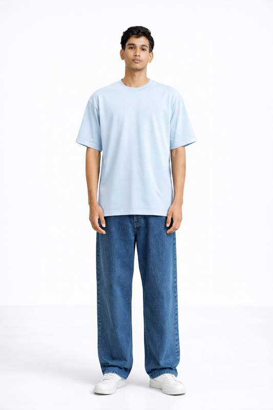 Light Blue Bamboo Cotton Regular Fit T-shirt
