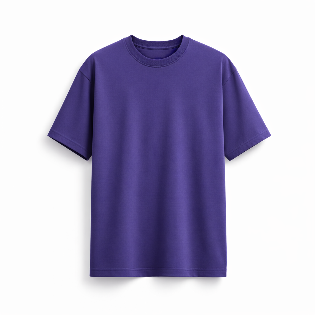 Purple Bamboo Cotton Regular Fit T-shirt