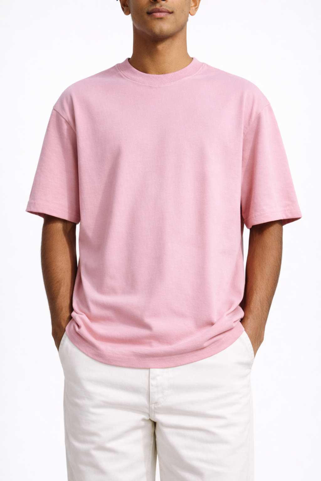 Rose Pink Color Regular Fit T-shirt
