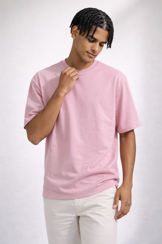 Rose Pink Color Regular Fit T-shirt