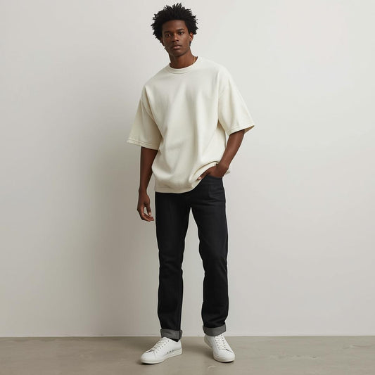 Ivory Oversized French Terry Tee