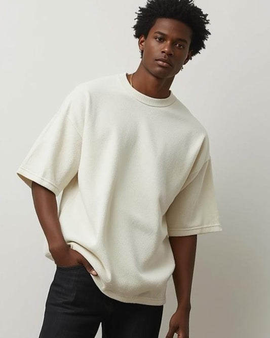 Ivory Oversized French Terry Tee